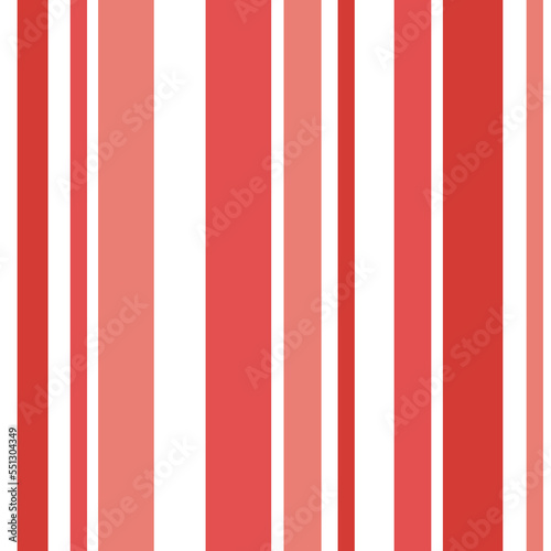 Seamless vector white background fabric pattern stripe balance stripe patterns cute vertical red pastel color tone stripes different size symmetric layout fabric pattern illustration.