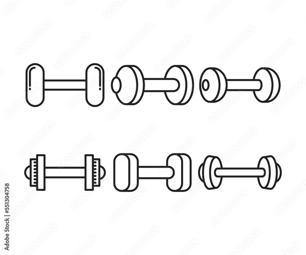 dumbbell icons set line illustration dumbbell icons set line illustration
