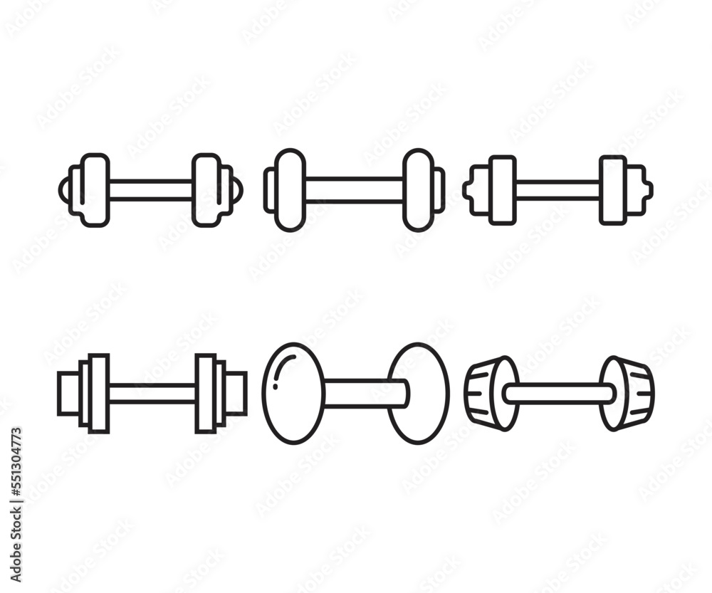 dumbbell icons set line illustration dumbbell icons set line illustration