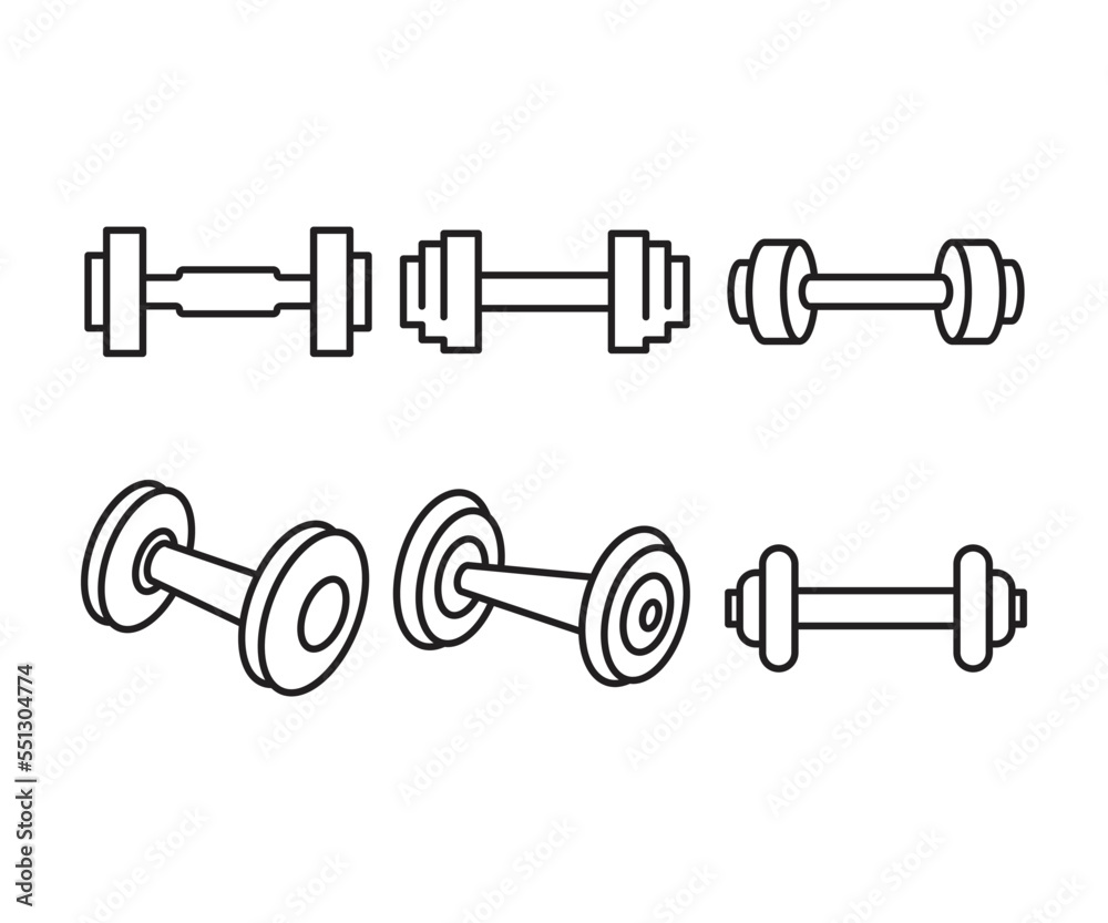 dumbbell icons set line illustration dumbbell icons set line illustration