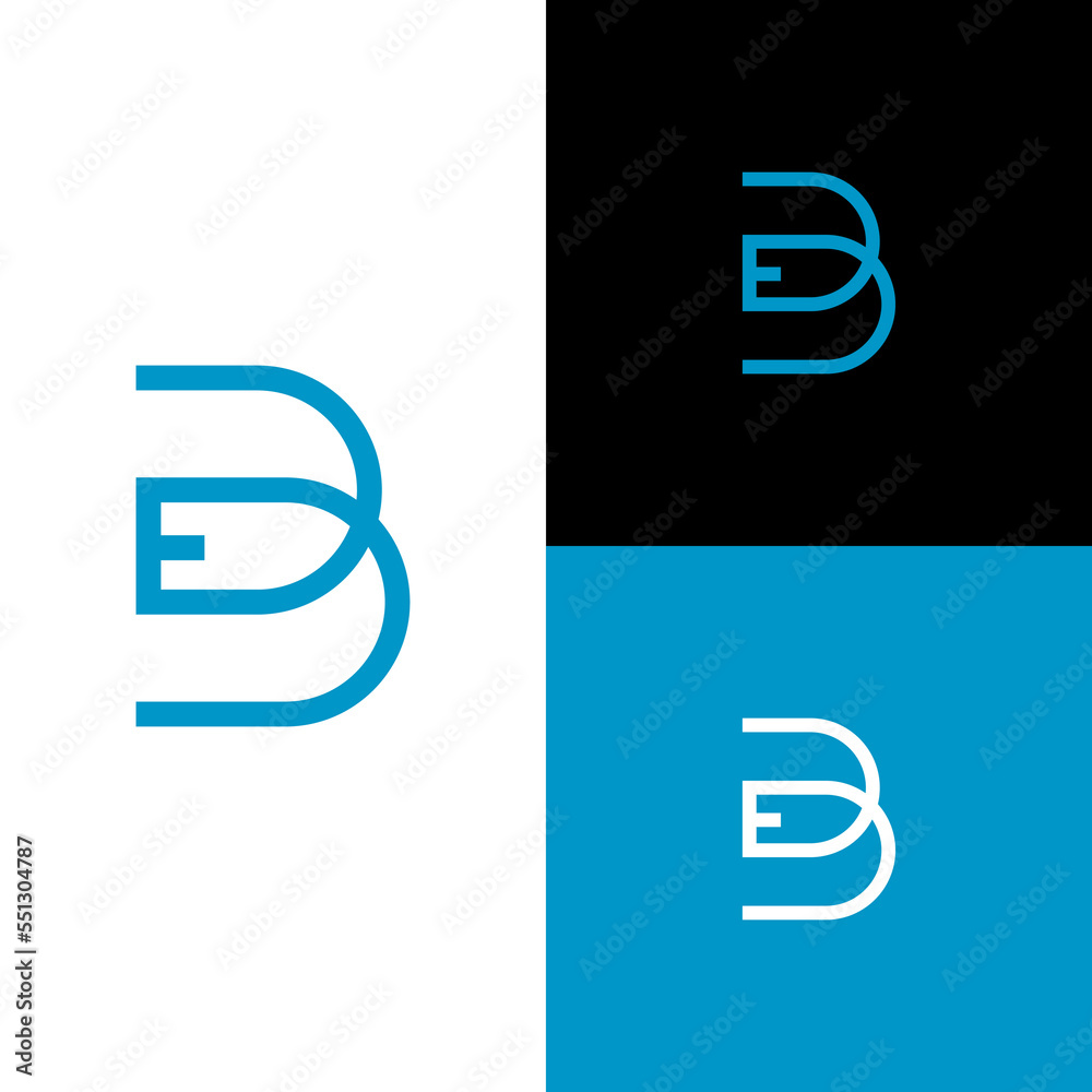Initial BE letter logo, simple modern logo, connected letters Initial BE letter logo, simple modern logo, connected letters