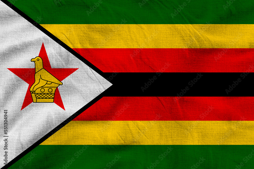 Fototapeta premium National flag of Zimbabwe. Background with flag of Zimbabwe