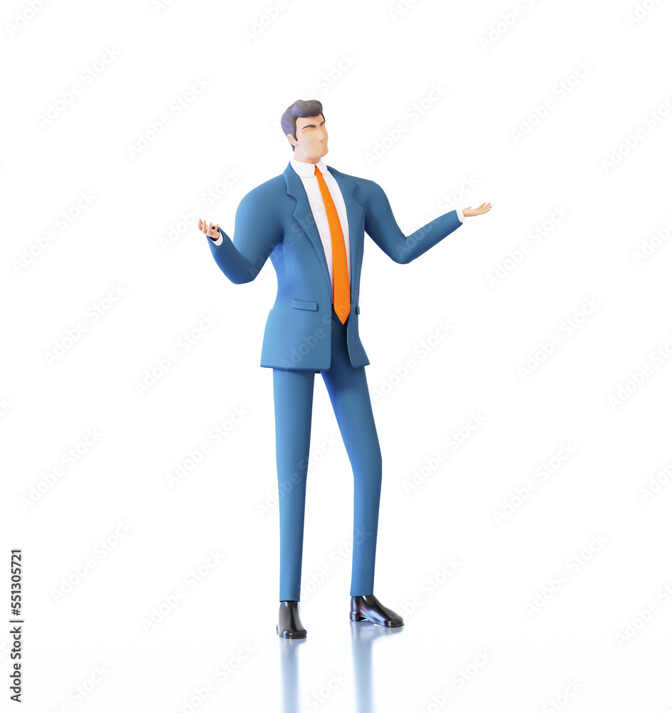 Talking businessman. 3D rendering illustration Talking businessman. 3D rendering illustration