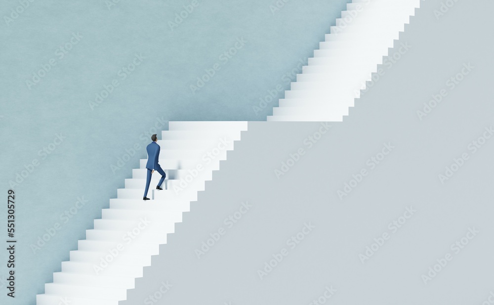 Successful business people climbing up the stairs. Ladder of success ...