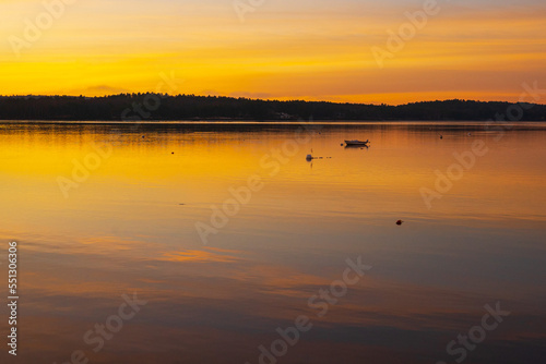 Colorful sunrise in Midcoast Maine