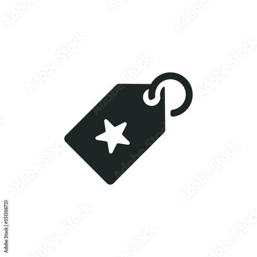 Best price product icon, Tag with star isolated on white background