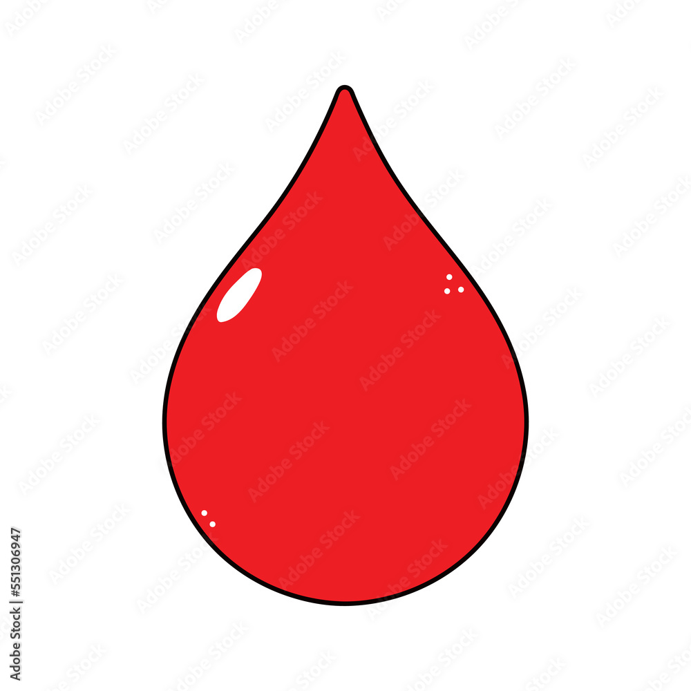 Cute funny blood drop character. Vector hand drawn traditional cartoon vintage, retro, kawaii character illustration icon. Isolated on white background. Blood drop character concept Cute funny blood drop character. Vector hand drawn traditional cartoon vintage, retro, kawaii character illustration icon. Isolated on white background. Blood drop character concept