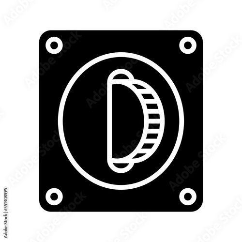 Coin acceptor icon. sign for mobile concept and web design. vector illustration photo
