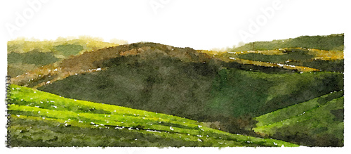 watercolor landscape on paper