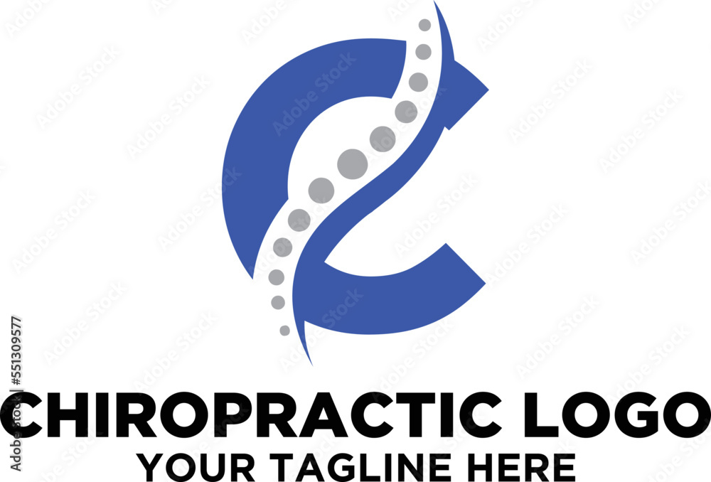 Obraz premium Letter-initial-C-Chiropractic-logo-and-spine-care-logo-design-vector
