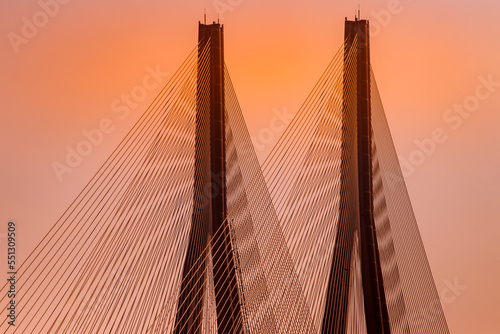 Bandra Worli Sea Link connecting the city of Mumbai with the Western Suburbs	 photo