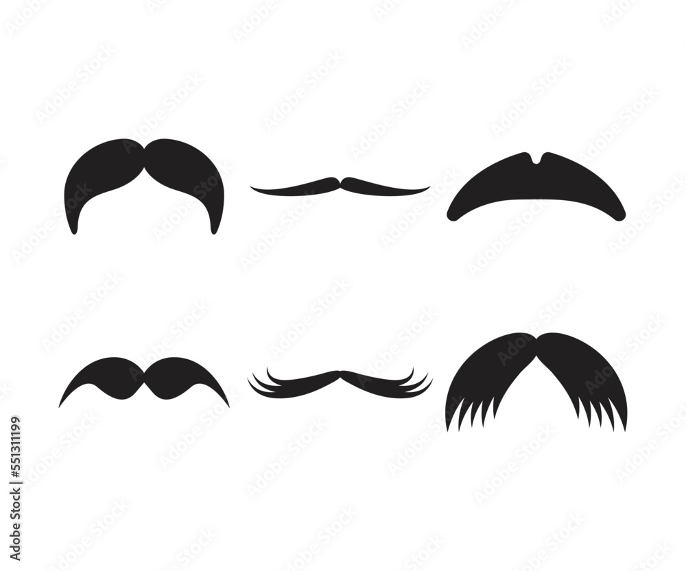 Obraz premium moustache icons set vector illustration