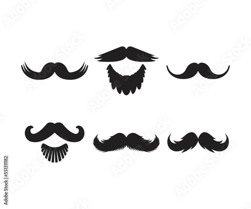 moustache icons set vector illustration