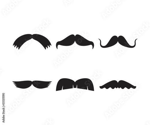 moustache icons set vector illustration