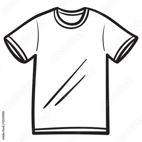 white T-Shirt. vector drawing, isolated on white background.