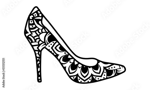 High Heels Coloring Book pages For Adults, Women featuring High Heels & Vintage Shoes Fashion Coloring... Style for Relaxation