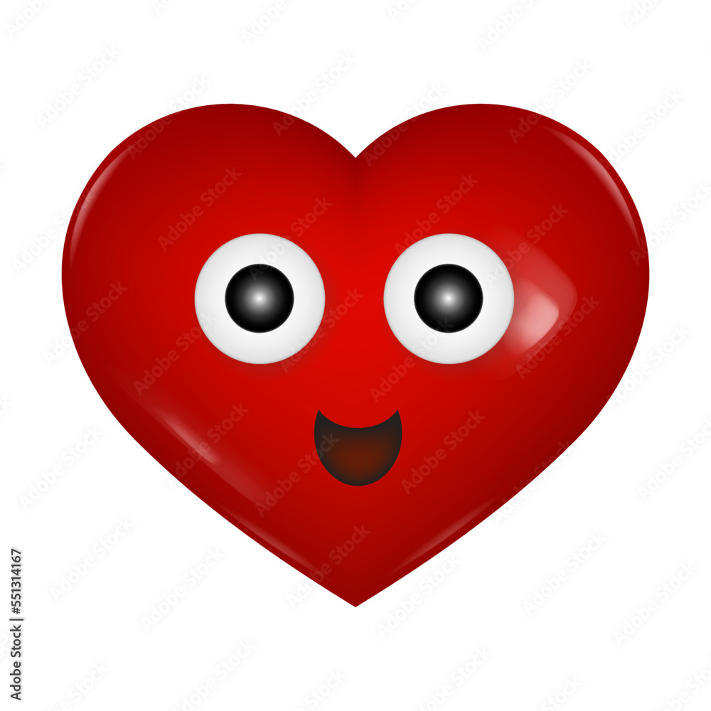 Red Heart. Love symbol. Vector illustration. 3d mockup. Emoji. Emotion. Smiley happy face Red Heart. Love symbol. Vector illustration. 3d mockup. Emoji. Emotion. Smiley happy face