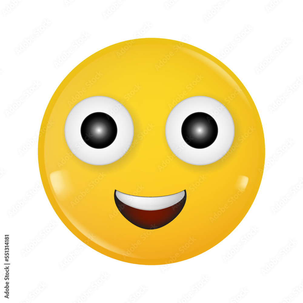 Smiling Face. Emoji. Yellow glossy 3d emotion. Smiley happy face Smiling Face. Emoji. Yellow glossy 3d emotion. Smiley happy face