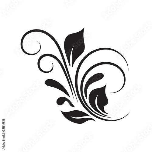 Oriental vector damask black patterns. Baroque Scroll as Element of Ornament and Graphic Design. Use for greeting cards and wedding invitations.