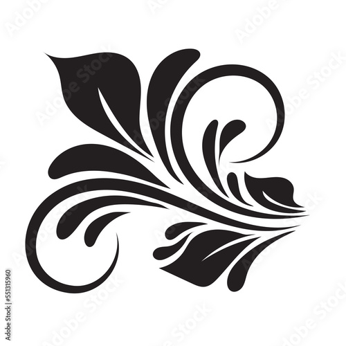 Fototapeta Naklejka Na Ścianę i Meble -  Oriental vector damask black patterns. Baroque Scroll as Element of Ornament and Graphic Design. Use for greeting cards and wedding invitations.