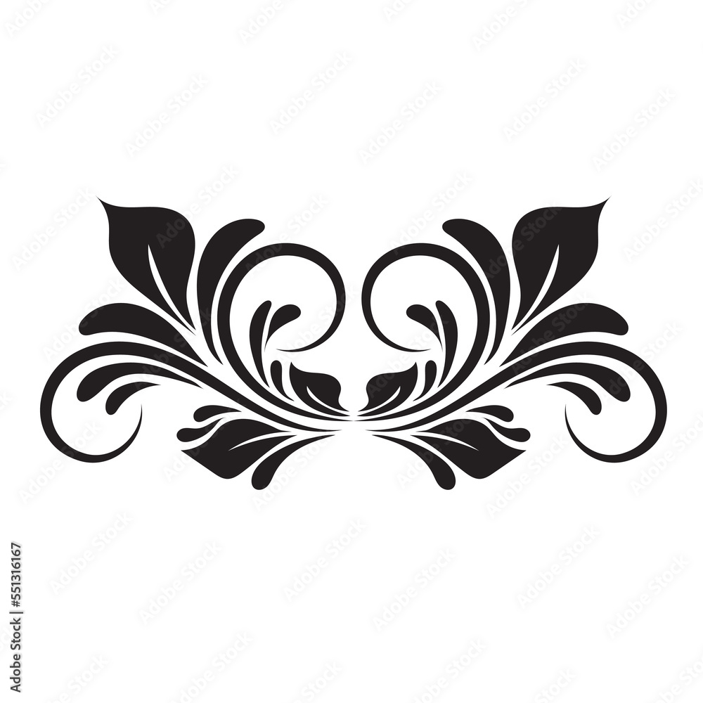 Oriental vector damask black patterns. Baroque Scroll as Element of Ornament and Graphic Design. Use for greeting cards and wedding invitations. Oriental vector damask black patterns. Baroque Scroll as Element of Ornament and Graphic Design. Use for greeting cards and wedding invitations.