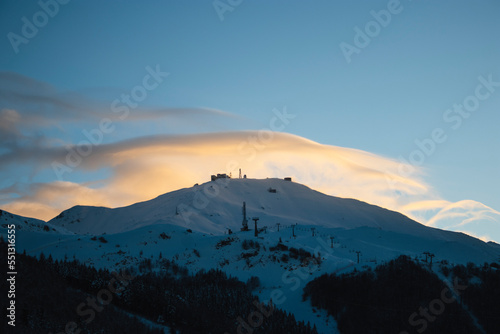 sunset over the mountains