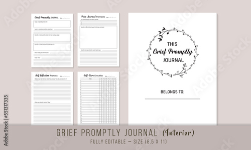 Grief Promptly Journal KDP Interior Template Design