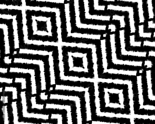 Abstract background with optical illusion wave. Black and white horizontal lines with wavy distortion effect for prints, web pages, template, posters, monochrome backgrounds and pattern