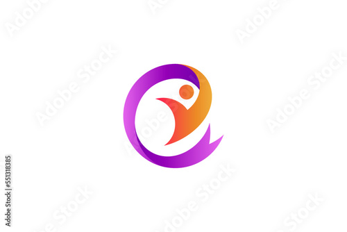 People logo with circular shape with ribbon variation