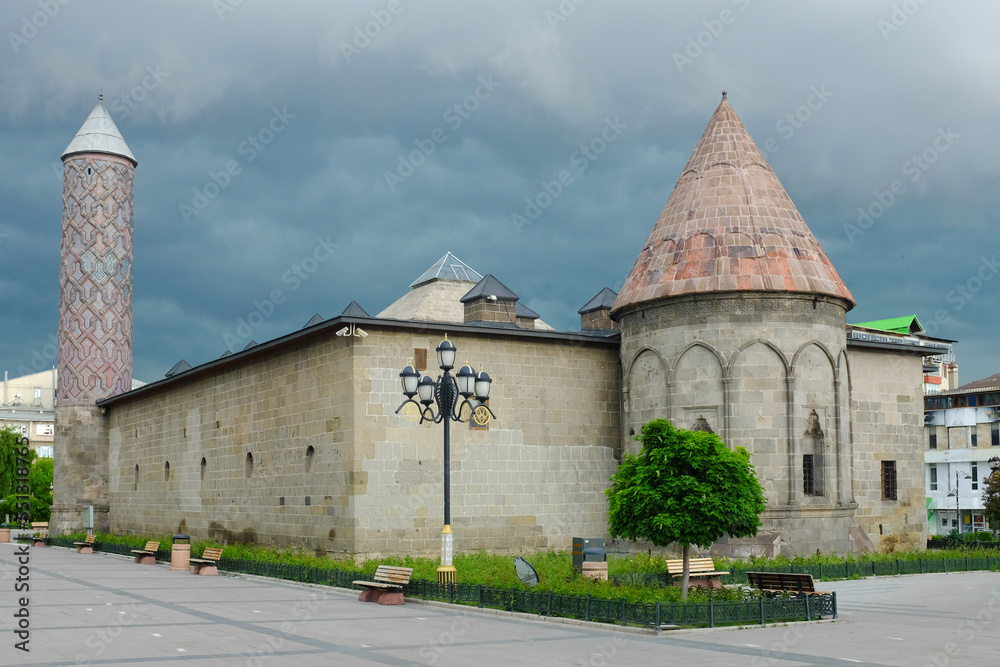 Yakutiye Madrasa in Erzurum city center. It is a historical 14th-century Madrasa in Erzurum, Turkey. The madrasa was built in 1310.
Yakutiye Madrasa in Erzurum city center. It is a historical 14th-century Madrasa in Erzurum, Turkey. The madrasa was built in 1310.