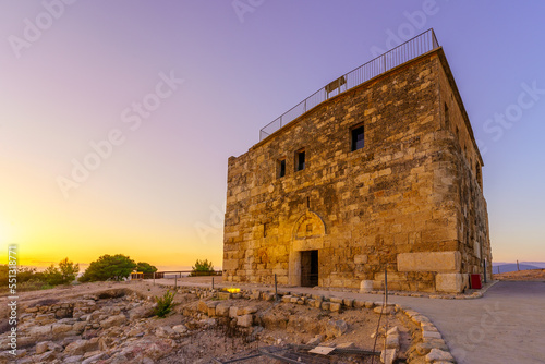 Sunset view of the Crusader Castle, in Tzipori photo