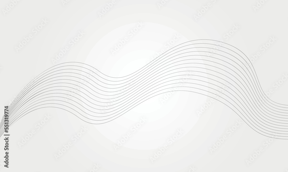 Abstract wavy background. Thin black line on white