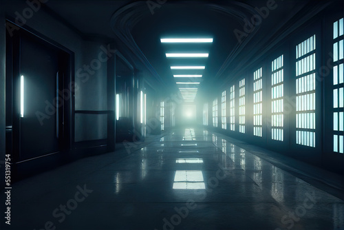Science fiction hallway 