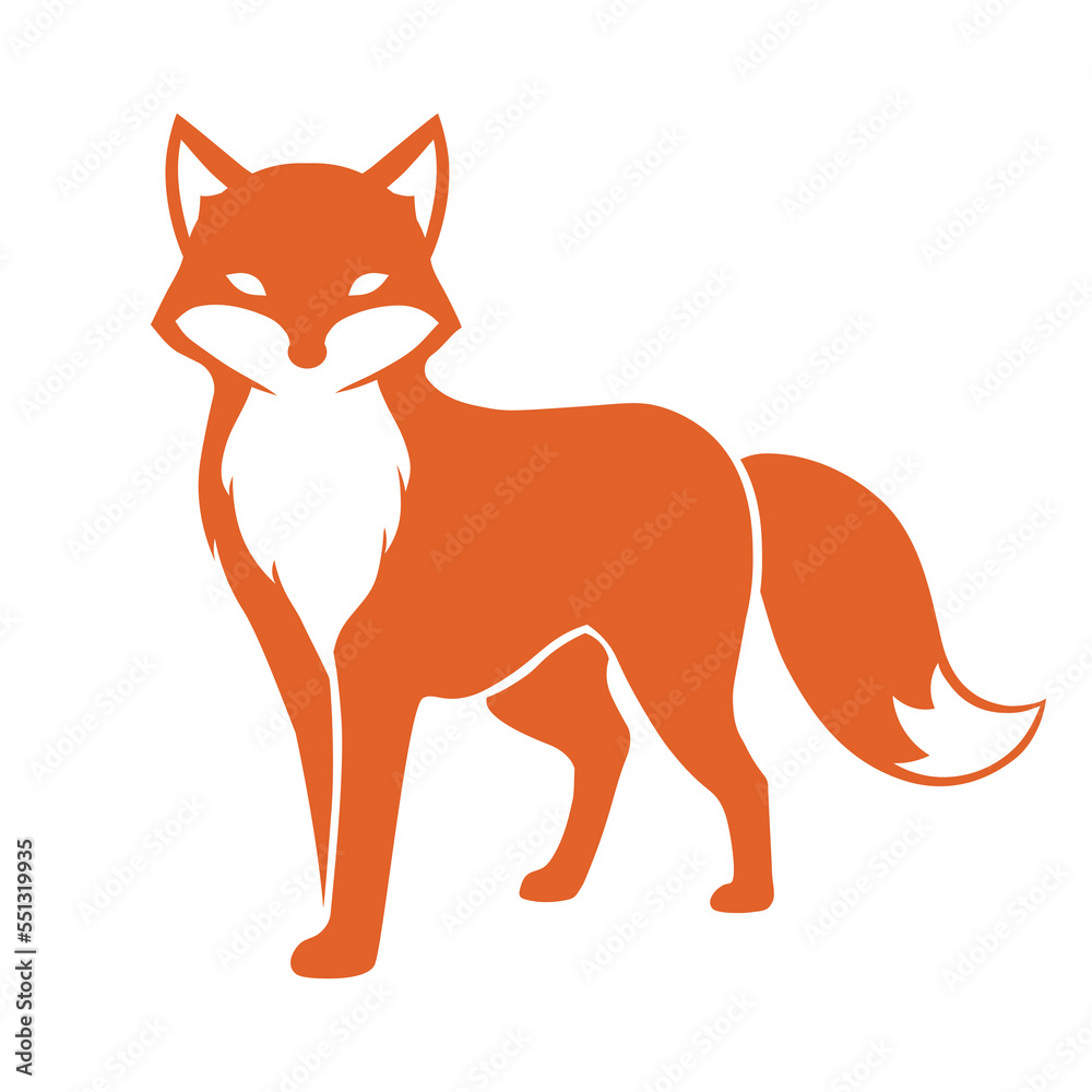 Emblem design of red fox. Silhouette of the animal. Vector illustration. Emblem design of red fox. Silhouette of the animal. Vector illustration.