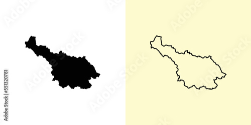 Cavan map, Ireland, Europe. Filled and outline map designs. Vector illustration photo