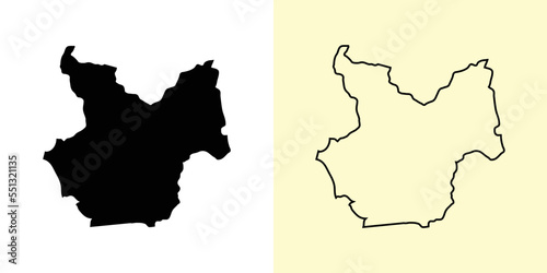 Choluteca map, Honduras, Americas. Filled and outline map designs. Vector illustration photo