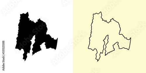 Cundinamarca map, Colombia, Americas. Filled and outline map designs. Vector illustration photo