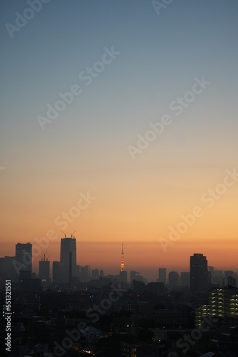 sunrise over the city