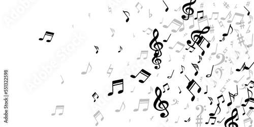 Musical notes flying vector design. Melody