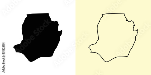 Isabela map, Philippines, Asia. Filled and outline map designs. Vector illustration