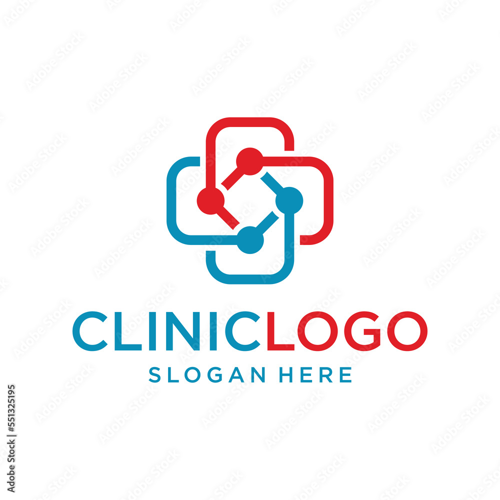Vector graphic of clinic logo design template