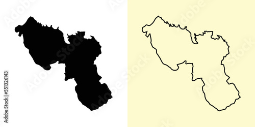 Nord map, Haiti, Americas. Filled and outline map designs. Vector illustration