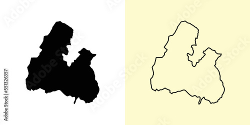 North Tipperary map, Ireland, Europe. Filled and outline map designs. Vector illustration photo