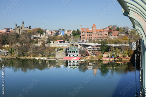 Georgetown city view as seen from Key Bridge - Washington DC, United States photo