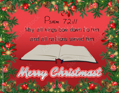 merry christmast with bible verse fit for christmast card, etc.