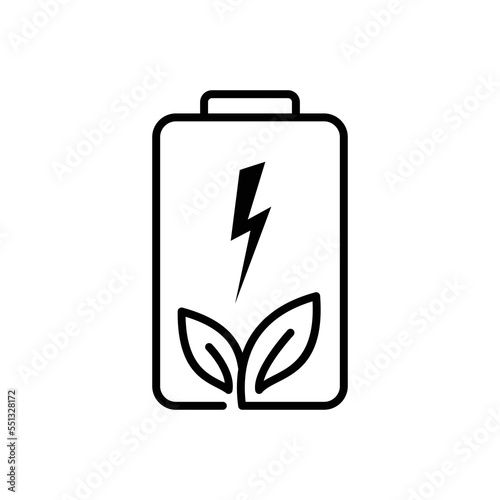eco battery icon design. renewable energy sign and symbol. alternative technology vector illustration.