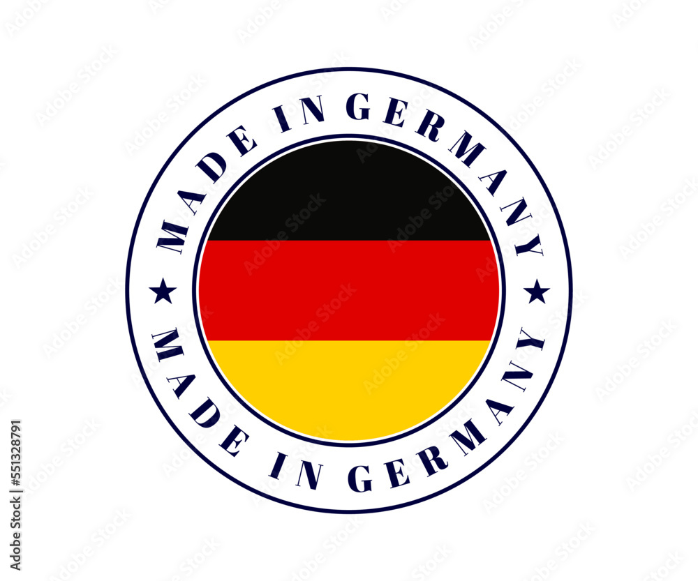 Made in Germany icon. Made in Germany circle label. Stamp made in with country flag. Vector illustration eps10 Made in Germany icon. Made in Germany circle label. Stamp made in with country flag. Vector illustration eps10