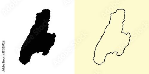 Tolima map, Colombia, Americas. Filled and outline map designs. Vector illustration photo
