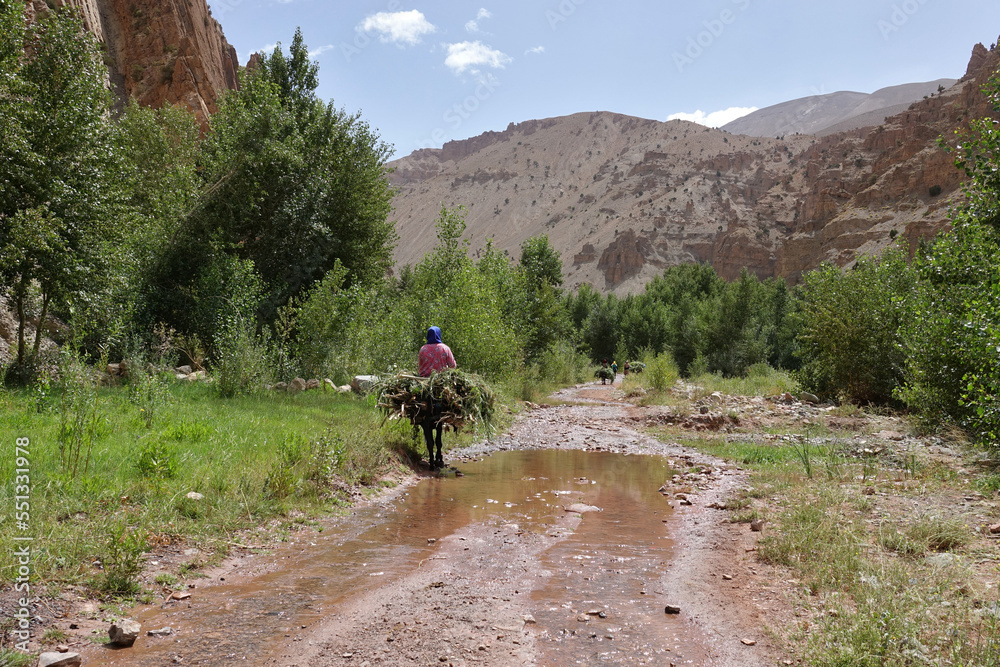 La grande traversée de l’Atlas au Maroc, 18 jours de marche. Vallée de la Tessaout, village d'Amerzi, village perché d'Ichbaken, Aït Hamza et Aït Ali Nitto