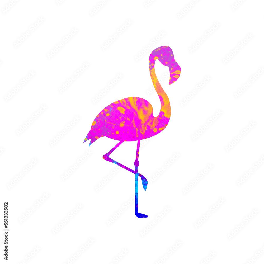 Obraz premium Watercolor Flamingo Abstract Flamingo, Colorful Flamingo Illustration, Flamingo Drawing, Flamingo
